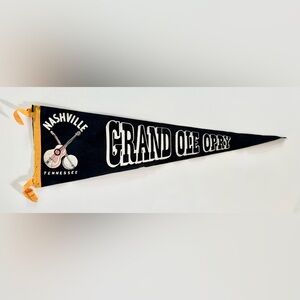Vintage Black and White Grand Ole Opry Pennant